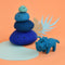 DASHDU - Tiny Triceratops - Mini Blue Felt Dinosaur
